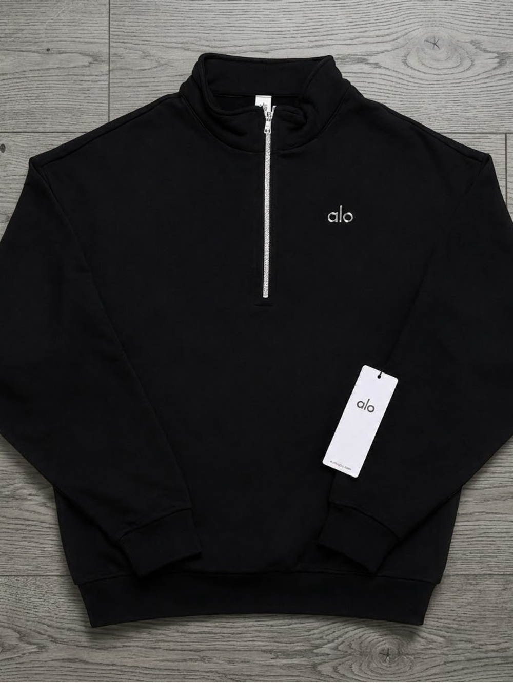Alo Black Yoga Accolade Quarter Zip Pullover Unisex Black Alo Yoga (XS-XL)